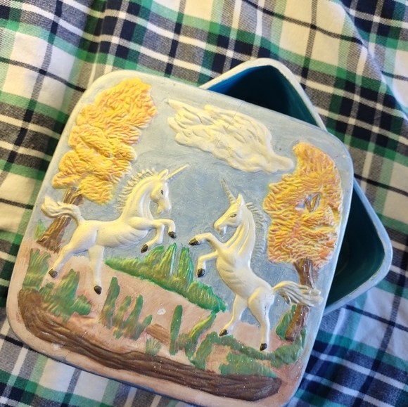 Ceramic handmade unicorn jewelry box
